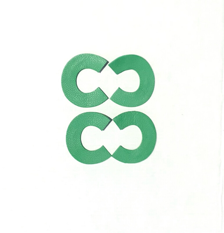 Option Green Leather Earrings Large