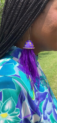 Jellyfish Purple on Purple 1 Earrings