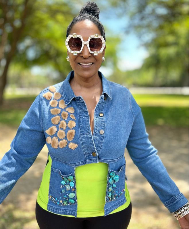 Jazzy Giraffe Jeans Jacket