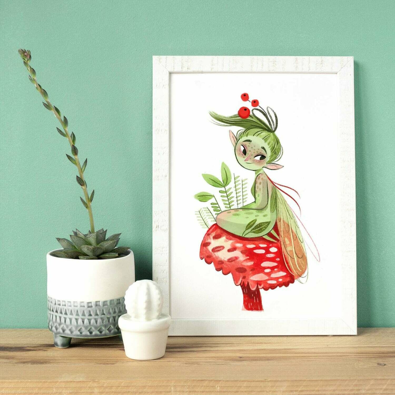 Little green pixie A4 print