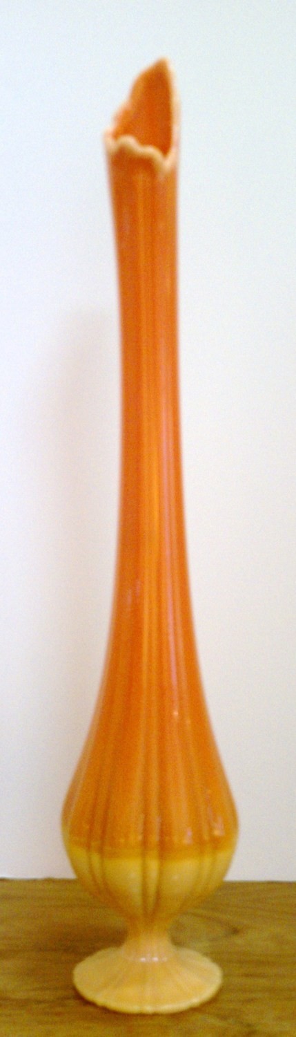 Viking Epic Orange Slag Glass Vase Slender