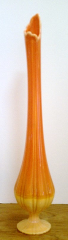 Viking Epic Orange Slag Glass Vase Slender