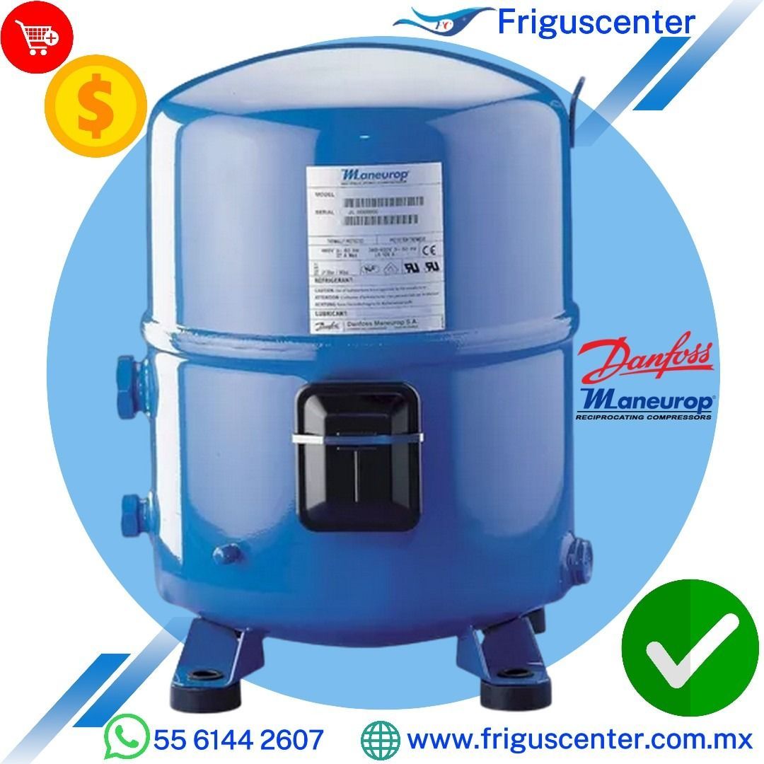 COMPRESORES DANFOSS MANEUROP RECIPROCANTE R-404, R134A  440V TRIFASICO 7 TONELADAS, MTZ80-4VM. MTZ80HP4AVE.