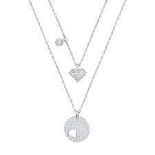 Collana Pendente Doppia Swarovski Diamante 5481478