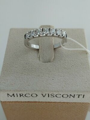 Mirco Visconti Anello tipo veretta in oro bianco 18 kt e 7 diamanti ct 0.38 G VS