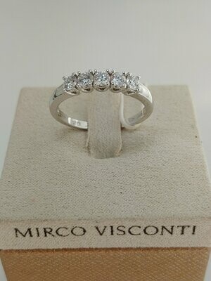 Mirco Visconti Anello Veretta in oro bianco 18kt con 5 diamanti ct 0.47 F VS