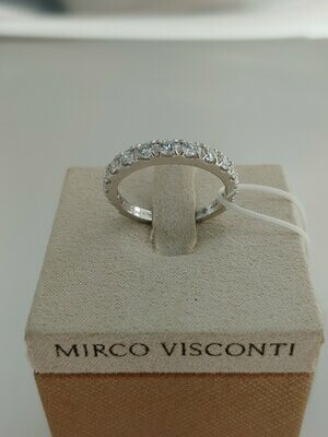 Mirco Visconti anello veretta in oro bianco 18kt con 15 diamanti ct 0.64 G VS