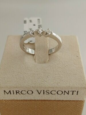 Mirco Visconti Anello tipo Trilogy in oro bianco 18kt con 3 diamanti ct 0.13 G VS