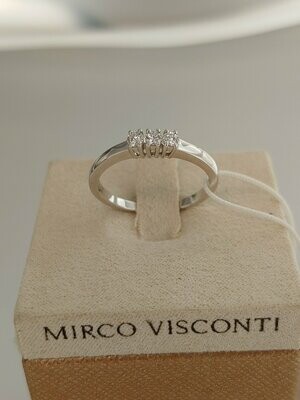 Mirco Visconti Anello Tipo Trilogy in oro bianco 18 kt con 3 diamanti ct 0.14 G VS