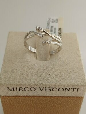 Mirco Visconti Anello in oro bianco 18 kt con 6 diamanti ct 0.04 G VS