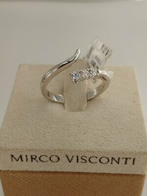 Mirco Visconti Anello tipo Trilogy in oro bianco 18 kt con 3 diamanti ct 0.15 G VS