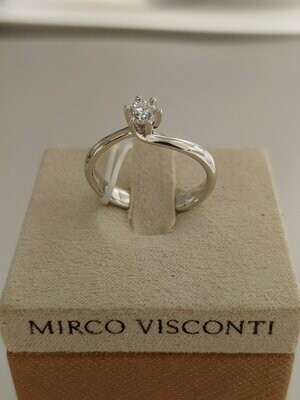 Mirco Visconti Anello Solitario in oro bianco 18kt con diamante D VS