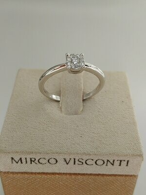 Mirco Visconti Anello magic effetto solitario in oro bianco 18kt e diamanti.