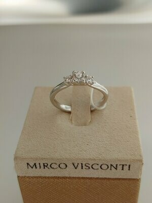 Mirco Visconti Anello tipo Trilogy in oro bianco 18kt con 3 diamanti ct 0.36 F VS