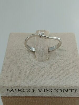 Mirco Visconti Anello tipo Solitario in oro bianco 18 kt e diamante ct 0.03 G VS