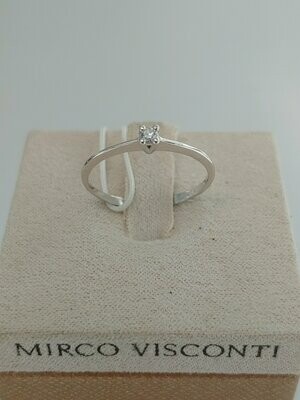 Mirco Visconti Anello tipo Solitario in oro bianco 18 kt e diamante ct 0.04 G VS
