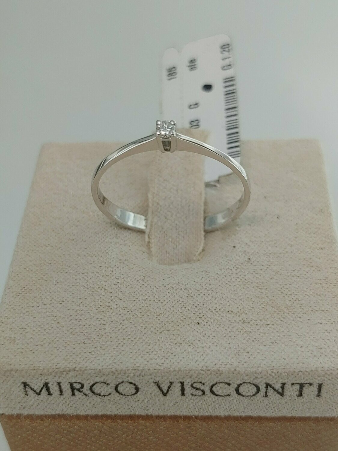 Mirco Visconti ​Anello tipo Solitario in oro bianco 18kt con 1 diamante ct 0.04 colore G purezza VS.