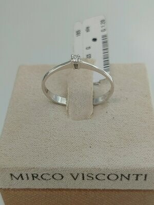Mirco Visconti ​Anello tipo Solitario in oro bianco 18kt con 1 diamante ct 0.04 colore G purezza VS.