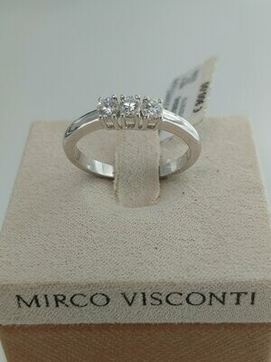 Mirco Visconti Anello tipo Trilogy in oro bianco 18kt con 3 diamanti ct 0.29 G VS