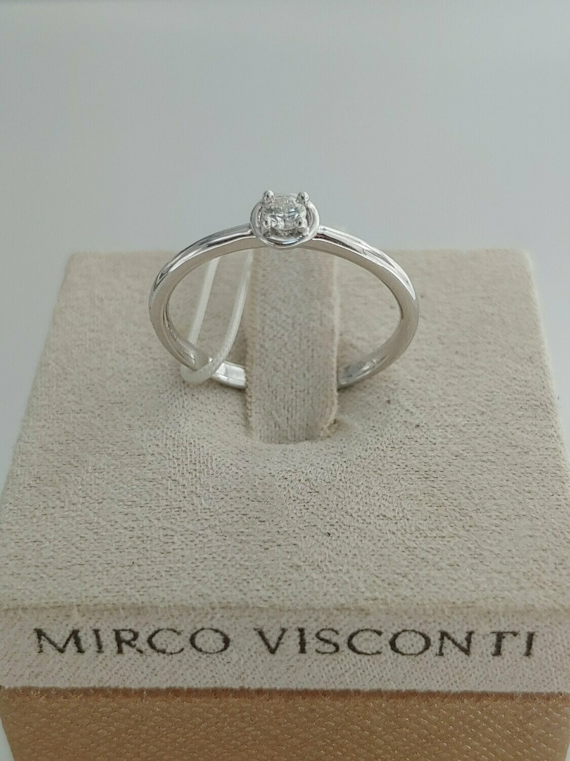 Mirco Visconti Anello solitario in oro bianco 18kt con diamante G VS