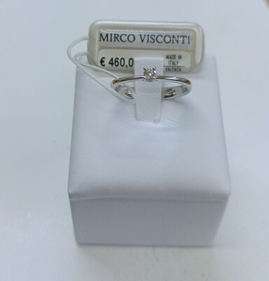 Mirco Visconti Anello solitario in oro bianco 18 kt con diamante ct 0.07 colore G purezza VS.