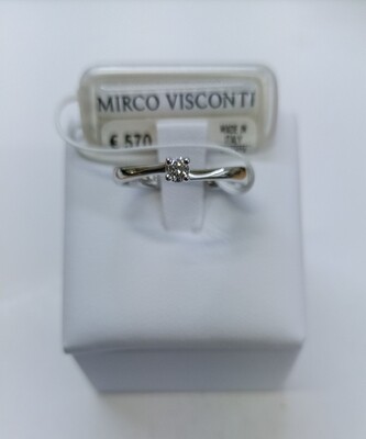MIRCO VISCONTI
Anello solitario in oro bianco 18kt con diamante ct 0.09 colore G purezza VS.