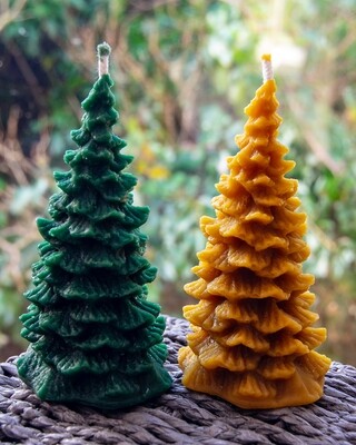 Christmas Tree Beeswax Candle