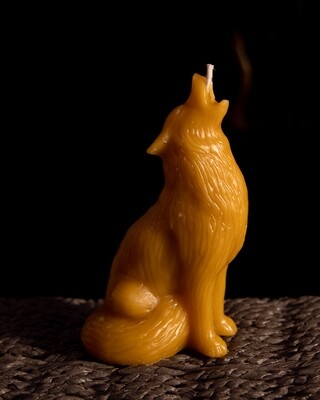 Howling Wolf Beeswax Candle
