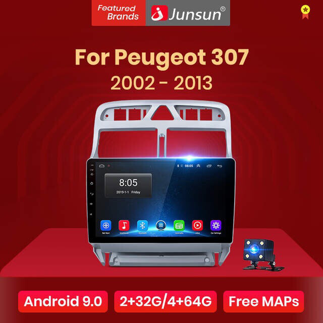 32G Android 9.0 For Peugeot 307 2002 - 2008 - 2013 Car Radio Multimedia Video Player Navigation GPS DVD