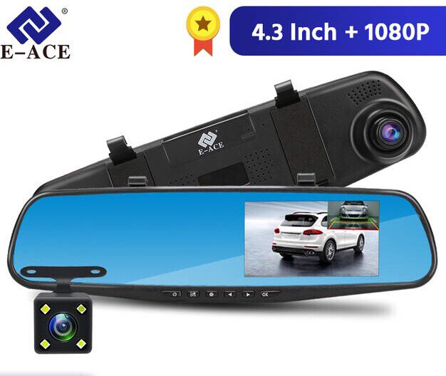 Car 4.3 Inch Camera Full HD 1080P Automatic Camera Rear View Mirror With DVR And Camera Recorder Dashcam Car DVRs