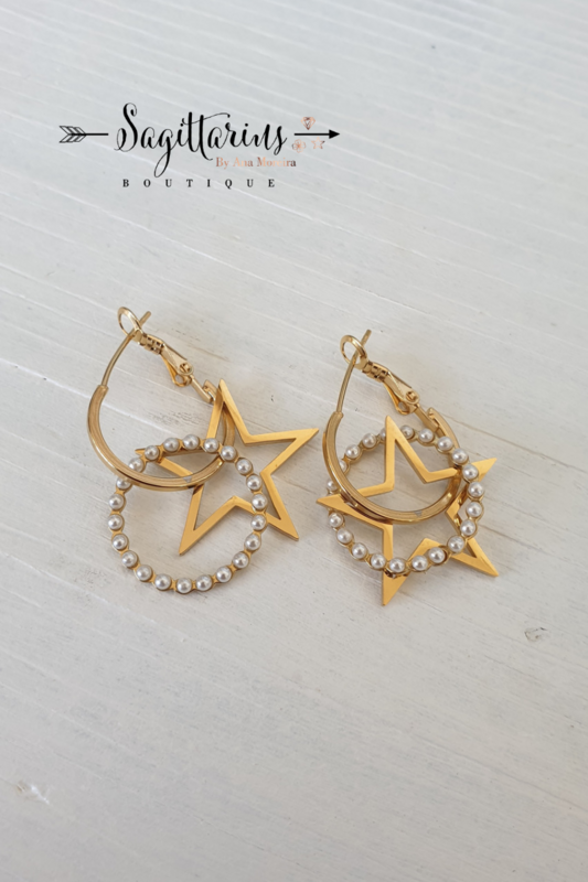 Brincos Estrela c/ Pérolas
