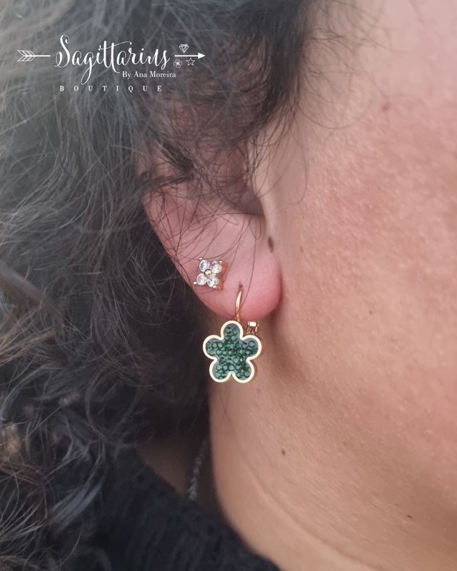 Brincos de Mola com brilhantes 