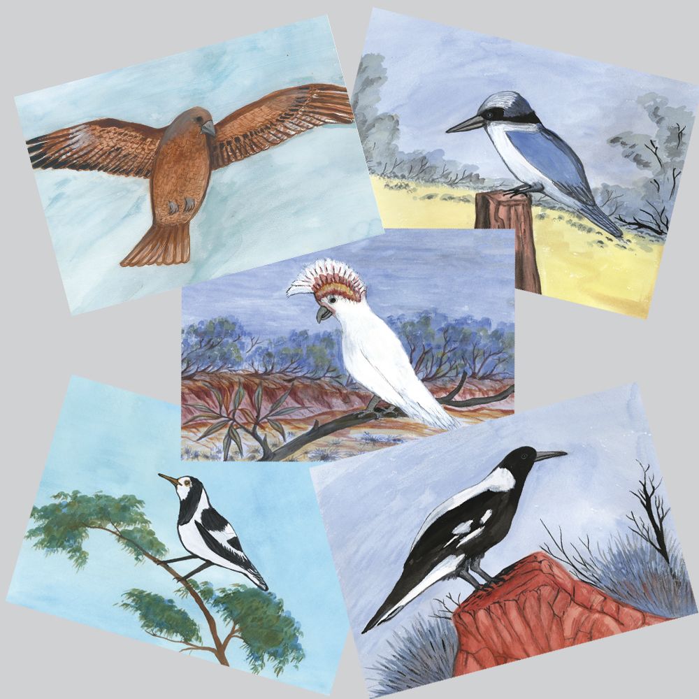 Greeting Cards (set of 5) - Thipe-Akerte (About Birds)