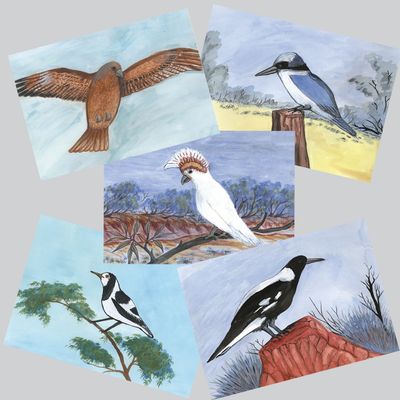 Greeting Cards (set of 5) - Thipe-Akerte (About Birds)