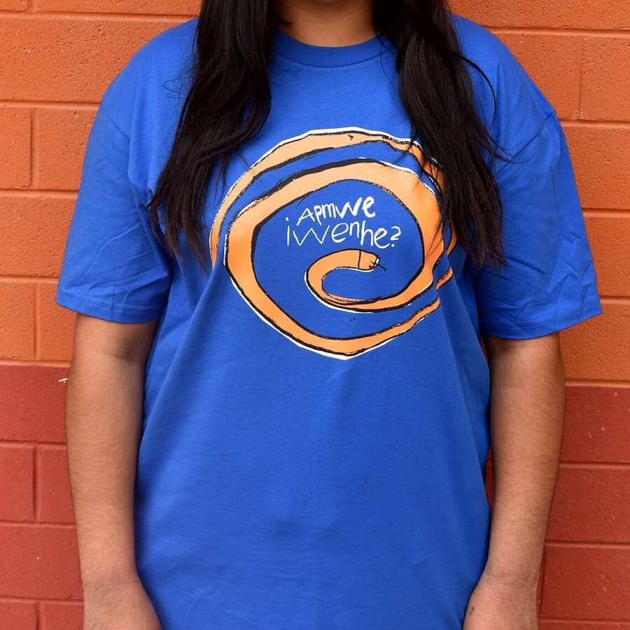 T-shirt - Apmwe Iwenhe?: What Snake (Blue)