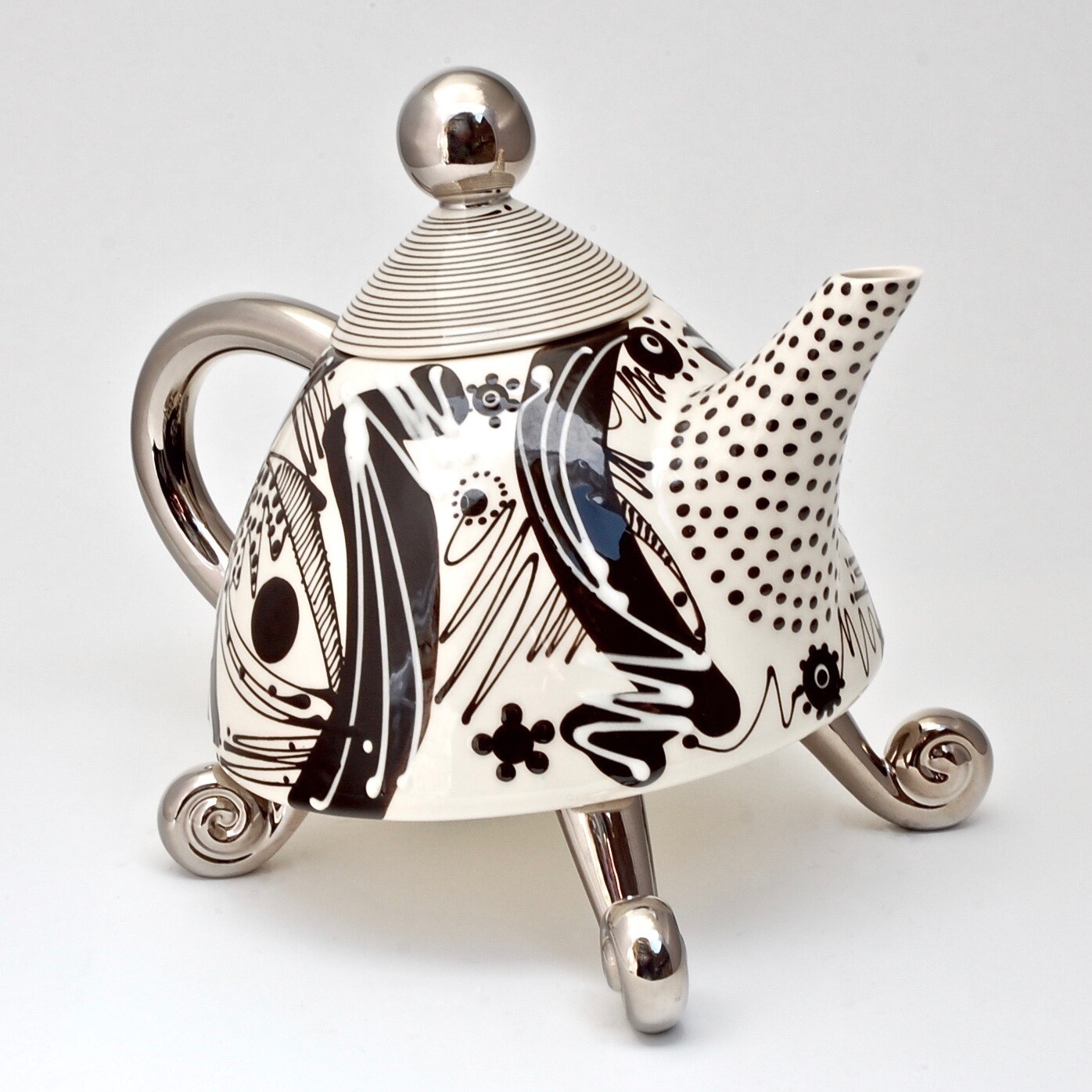 Brushstroke Legged Teapot