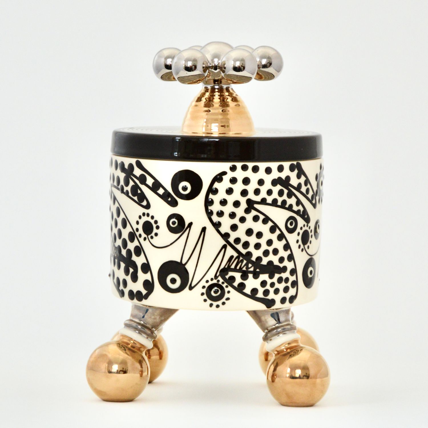 Star Top Lidded Container on 4 legs