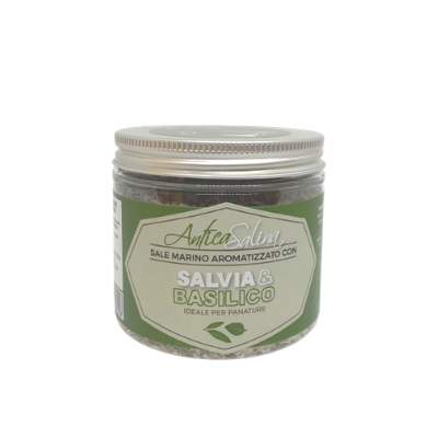 Sale Marino Antica Salina Trapani Essiccato al Sole con Salvia e Basilico – Barattolo 200g