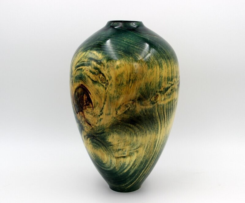 Vase aus Ahorn-Holz coloriert