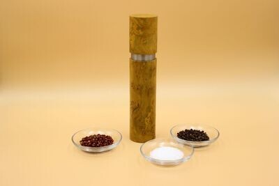 Gewürzmühle aus Cheese Wood Maser mit Edelstahlring