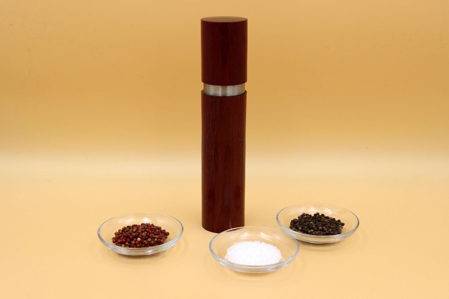Gewürzmühle  aus Amaranth mit Edelstahlring