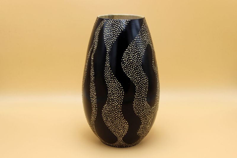 Vase aus Ahorn-Holz coloriert & strukturiert