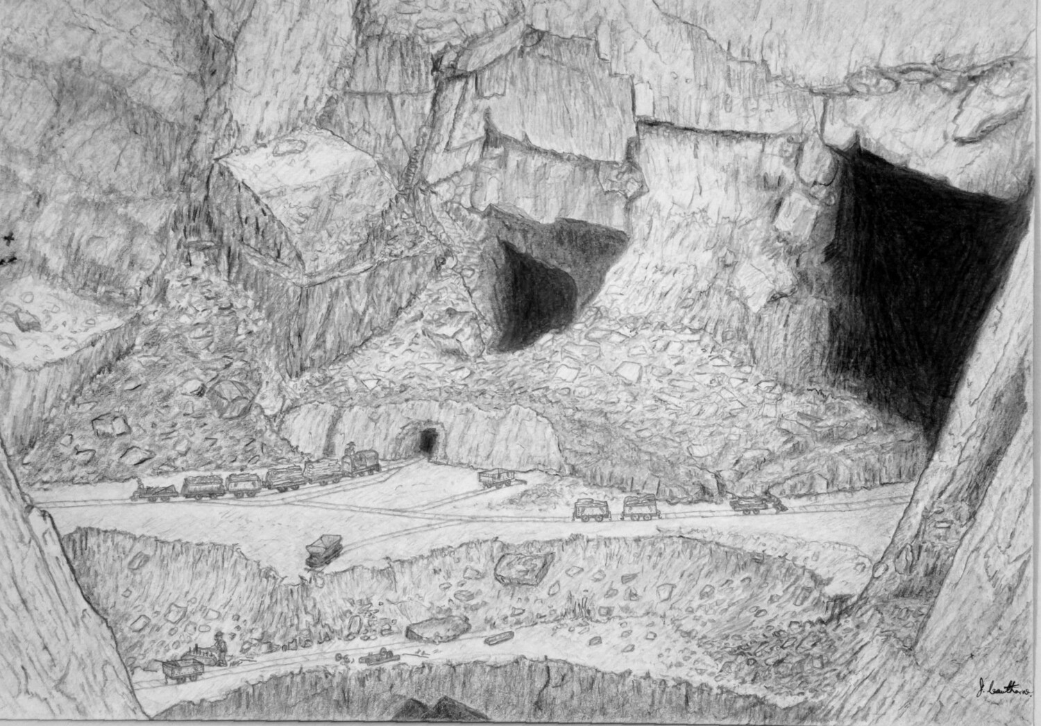 Hodge close slate quarry, Tilberthwaite, c 1930