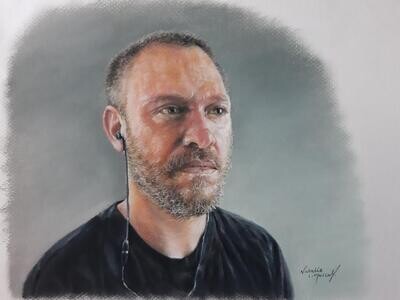 'Will Young' A realistic original pastel drawing by Natalie Mascall © A portrait drawing of Will Young A4 size.