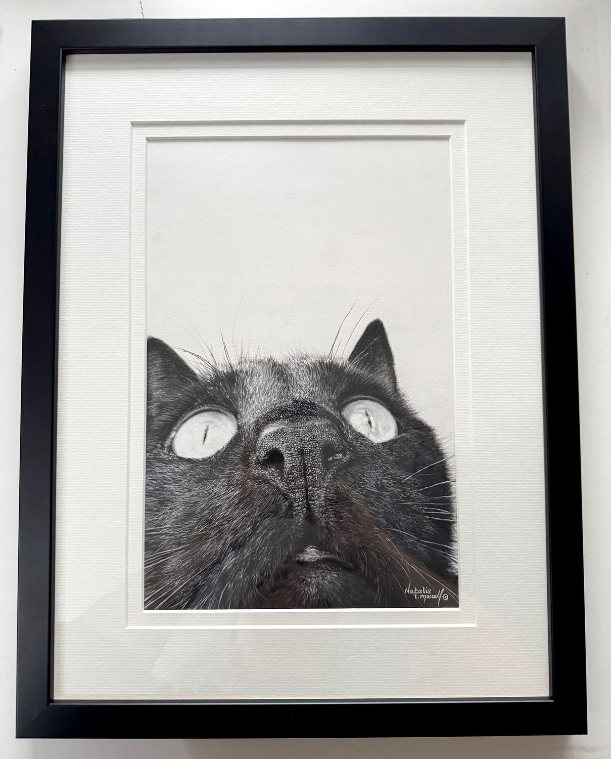 'Close-up!' is an original pastel and charcoal drawing by Natalie Mascall © Canvas and paper prints available.