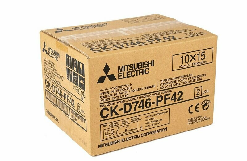 PAPIER 10X15 PRE DECOUPE 4/2  POUR MITSUBICHI (2x430)