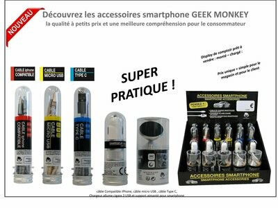 Support de smartphone GEEK MONKEY pour voiture - Aimanté - Noir