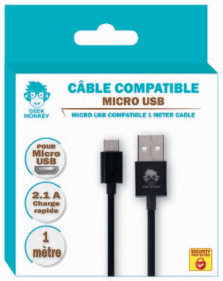 CABLE MICRO USB 1M 2.1A QUICK CHARGE *