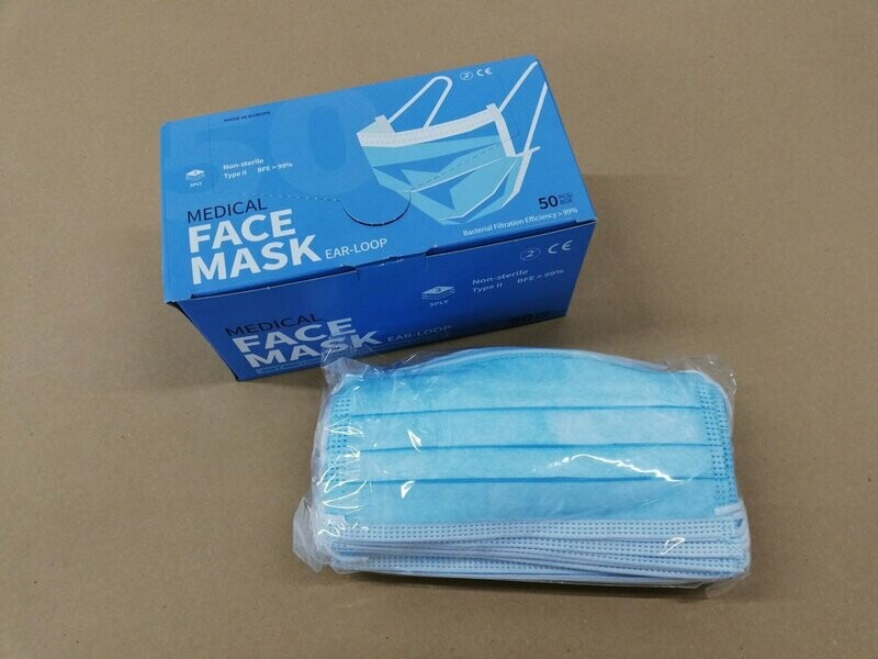 Masques à usage unique  (« masques type chirurgicaux ») boite de 50 pièces