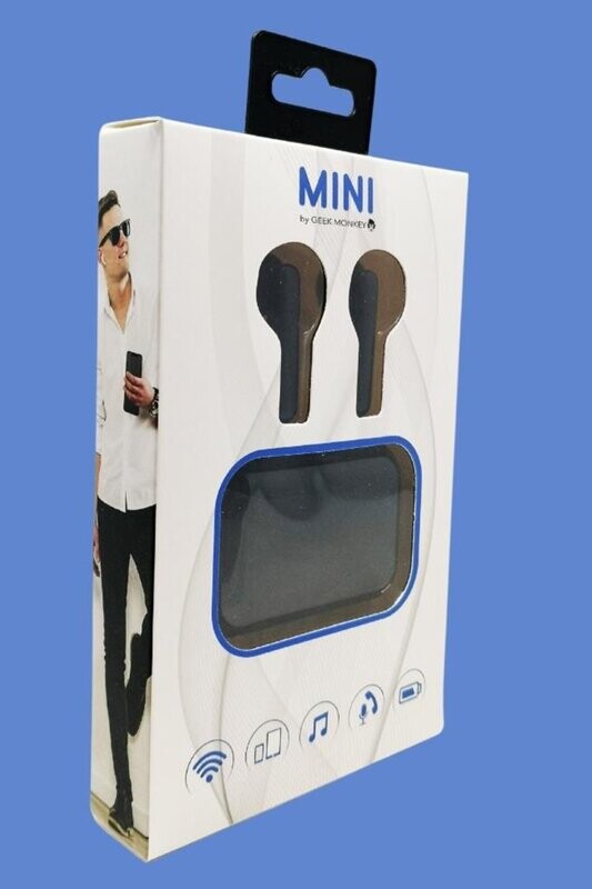 ECOUTEUR INTRA AURICULAIRE BLUETOOTH GEEK MONKEY NOIR *